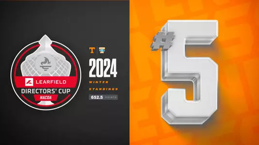 Tennessee Athletics continued its record-setting pace after a strong winter sports season in the updated LEARFIELD Directors' Cup standings, released Thursday. Tennessee is ranked No. 5 nationally.