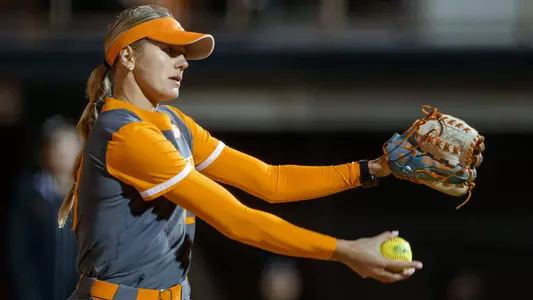 KNOXVILLE, TN - March 09, 2024 - Pitcher Karlyn Pickens #23 of the Tennessee Lady Volunteers during the game between the Ohio State Buckeyes and the Tennessee Lady Volunteers at Sherri Parker Lee Stadium in Knoxville, TN. Photo By Ian Cox/Tennessee Athletics
