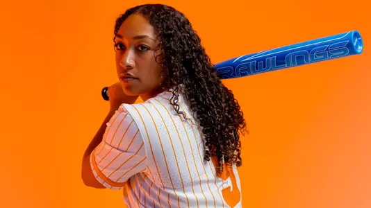 KNOXVILLE, TN - January 18, 2024 - Outfielder Kiki Milloy #9 of the Tennessee Lady Volunteers portrait taken during Photo Day in Knoxville, TN. Photo By Andrew Ferguson/Tennessee Athletics