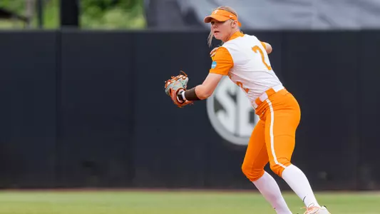 KNOXVILLE, TN - May 17, 2024 - Infielder Laura Mealer #2 of the Tennessee Lady Volunteers during the 2024 NCAA Softball Tournament Regional game between the Dayton Flyers and the Tennessee Lady Volunteers at Sherri Parker Lee Stadium in Knoxville, TN. Photo By Andrew Ferguson/Tennessee Athletics