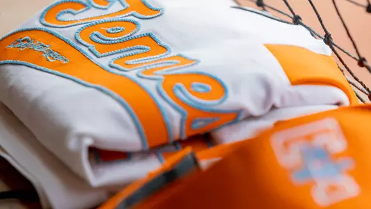 OKLAHOMA CITY, OK - June 01, 2023 - White Lady Volunteers softball jersey before the 2023 NCAA Women?s College World Series game between the Alabama Crimson Tide and the Tennessee Lady Volunteers at the USA Softball Hall of Fame Stadium in Oklahoma City, OK. Photo By Andrew Ferguson/Tennessee Athletics