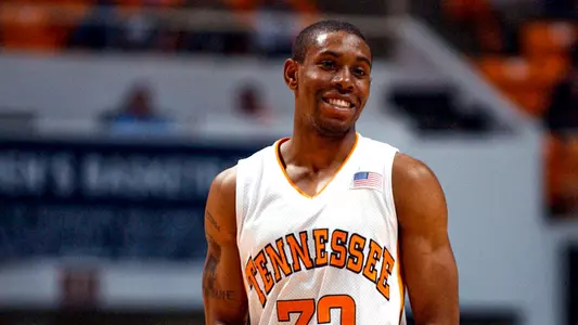 KNOXVILLE, TN - FEBRUARY 23, 2005 - C.J. Watson #32 and Dane Bradshaw #23 of Tennessee Volunteers during a game between the South Carolina Gamecocks and the Tennessee Volunteers at Thompson-Boling Arena in Knoxville, TN. Photo by Tennessee Athletics.