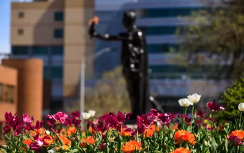 Torchbearer in spring