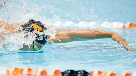 KNOXVILLE, TN - January 27, 2024 - Jordan Crooks of the Tennessee Volunteers during the meet between the LSU Tigers and the Tennessee Volunteers at Allan Jones Intercollegiate Aquatic Center in Knoxville, TN. Photo By Ian Cox/Tennessee Athletics