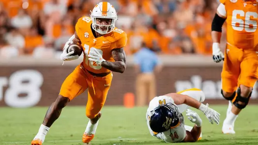 KNOXVILLE, TN - September 14, 2024 - Running back DeSean Bishop #18 of the Tennessee Volunteers during the game between the Kent State Golden Flashes and the Tennessee Volunteers at Neyland Stadium in Knoxville, TN. Photo By Avery Bane/Tennessee Athletics