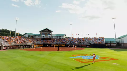 KNOXVILLE, TN - May 23, 2025 - Wide angle during game one of the 2025 NCAA Softball Tournament Super Regional game between the Nebraska Cornhuskers and the Tennessee Lady Volunteers at Sherri Parker Lee Stadium in Knoxville, TN. Photo By Andrew Ferguson/Tennessee Athletics