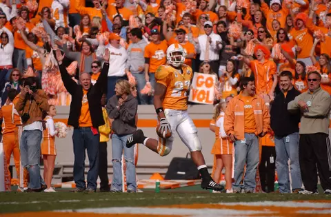 KNOXVILLE, TN - Running back Arian Foster #27 of the Tennessee Volunteers during a game at Neyland Stadium in Knoxville, TN. Photo By Tennessee Athletics.