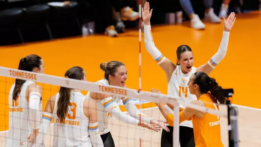 Team Celebrates Point During Home Match