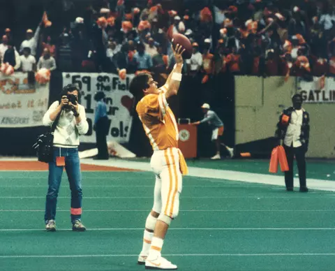NEW ORLEANS, LA - JANUARY 1, 1985 - Quarterback Daryl Dickey #11 of the Tennessee Volunteers after the 1986 Sugar Bowl game between the Miami Hurricanes and the Tennessee Volunteers at Sugar Bowl in New Orleans, LA. Photo By Tennessee Athletics