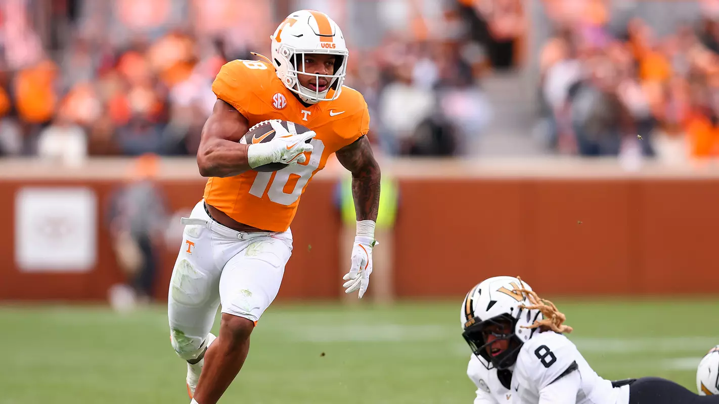DeSean Bishop Carries the Football in Saturday Night Contest Against Vanderbilt