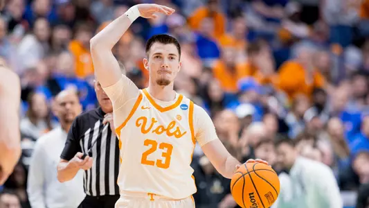 LEXINGTON, KY - March 20, 2025 - Guard Grant Hurst #23 of the Tennessee Volunteers during the first round game of 2025 NCAA Men’s Basketball Tournament between the Wofford Terriers and the Tennessee Volunteers at Rupp Arena in Lexington, KY. Photo By Andrew Ferguson/Tennessee Athletics