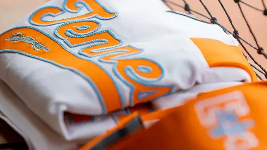 OKLAHOMA CITY, OK - June 01, 2023 - White Lady Volunteers softball jersey before the 2023 NCAA Women?s College World Series game between the Alabama Crimson Tide and the Tennessee Lady Volunteers at the USA Softball Hall of Fame Stadium in Oklahoma City, OK. Photo By Andrew Ferguson/Tennessee Athletics