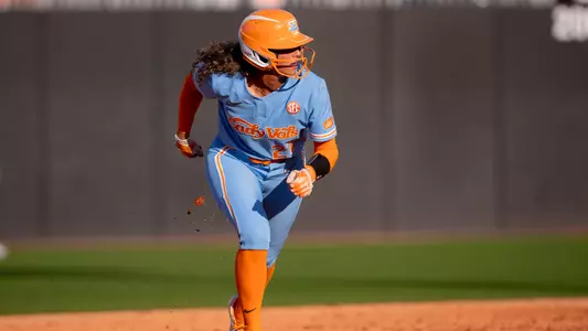 KNOXVILLE, TN - March 14, 2025 - Utility Kinsey Fiedler #27 of the Tennessee Lady Volunteers during the game between the UConn Huskies and the Tennessee Lady Volunteers at Sherri Parker Lee Stadium in Knoxville, TN. Photo By Kyndall Williams/Tennessee Athletics
