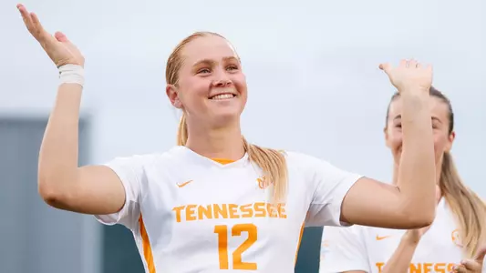 KNOXVILLE, TN - September 12, 2024 - Forward Reese Mattern #12 of the Tennessee Lady Volunteers during the game between the Memphis Tigers and the Tennessee Volunteers at Regal Soccer Stadium in Knoxville, TN. Photo By Ryan Beatty/Tennessee Athletics