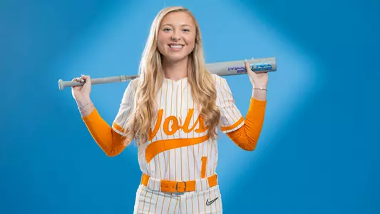 KNOXVILLE, TN - January 16, 2025 - Outfielder Katie Taylor #1 of the Tennessee Lady Volunteers portrait taken during 2025 Photo Day in Knoxville, TN. Photo By Andrew Ferguson/Tennessee Athletics