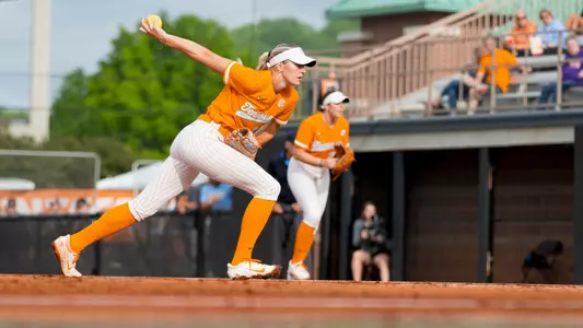 KNOXVILLE, TN - April 22, 2025 - Pitcher Karlyn Pickens #23 of the Tennessee Lady Volunteers during the game between the Clemson Tigers and the Tennessee Lady Volunteers at Sherri Parker Lee Stadium in Knoxville, TN. Photo By Andrew Ferguson/Tennessee Athletics