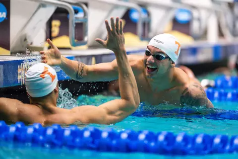 SEATTLE, WA - March 28, 2025 - Gui Caribe of the Tennessee Volunteers during the 2025 NCAA Swimming and Diving Championship at Weyerhaeuser King County Aquatic Center in Seattle, WA. Photo By Jack Spitser