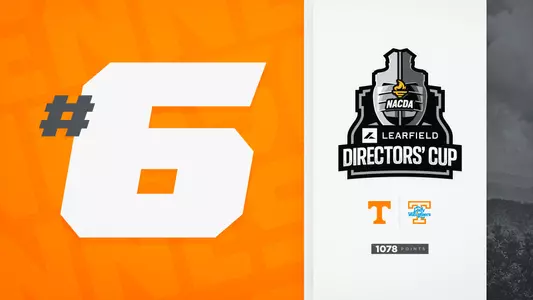 Tennessee ranked sixth in the nation, marking its second-best finish since the Directors' Cup was established in 1993.
