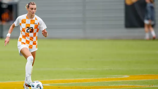 KNOXVILLE, TN - September 29, 2024 - Midfielder Dakota Brown #23 of the Tennessee Lady Volunteers during the game between the Vanderbilt Commodores and the Tennessee Volunteers at Regal Soccer Stadium in Knoxville, TN. Photo By Kyndall Williams/Tennessee Athletics