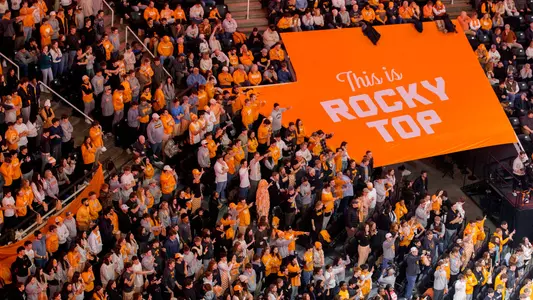 KNOXVILLE, TN - January 21, 2025 - Rocky Top Rowdies during the game between the Mississippi State Bulldogs and the Tennessee Volunteers at Food City Center in Knoxville, TN. Photo By Drew Garrison/Tennessee Athletics