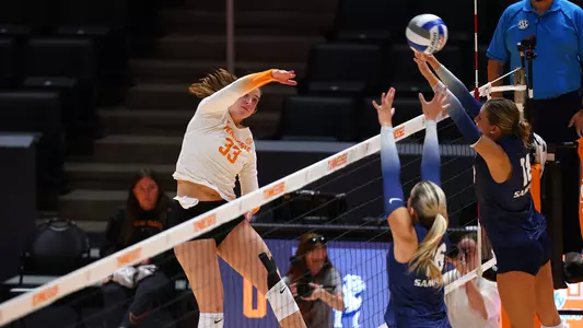 Hayden Kubik Buries Kill During Match Against Samford