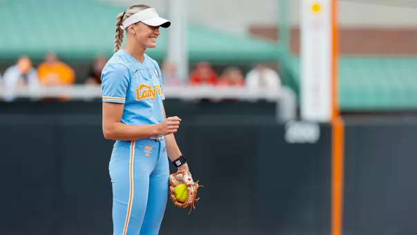 KNOXVILLE, TN - May 24, 2025 - Pitcher Karlyn Pickens #23 of the Tennessee Lady Volunteers during game two of the 2025 NCAA Softball Tournament Super Regional game between the Nebraska Cornhuskers and the Tennessee Lady Volunteers at Sherri Parker Lee Stadium in Knoxville, TN. Photo By Andrew Ferguson/Tennessee Athletics