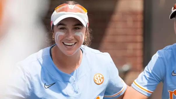 KNOXVILLE, TN - May 18, 2025 - Outfielder Alannah Leach #10 of the Tennessee Lady Volunteers before the 2025 NCAA Softball Tournament Regional game between the Ohio State Buckeyes and the Tennessee Lady Volunteers at Sherri Parker Lee Stadium in Knoxville, TN. Photo By Andrew Ferguson/Tennessee Athletics