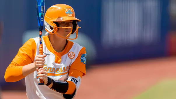 OKLAHOMA CITY, OK - June 01, 2025 - Infielder Emma Clarke #13 of the Tennessee Lady Volunteers during the 2025 NCAA Women’s College World Series game between the UCLA Bruins and the Tennessee Lady Volunteers at Devon Park in Oklahoma City, OK. Photo By Andrew Ferguson/Tennessee Athletics