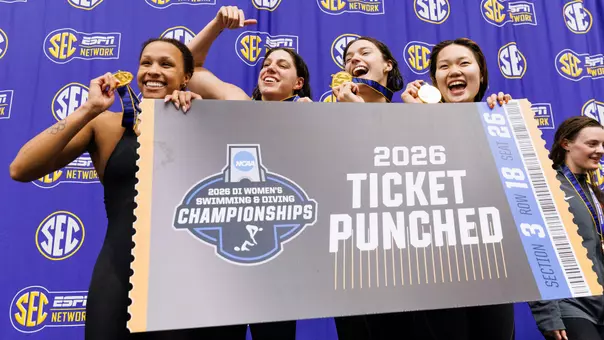 Lady Vols 400 Medley Relay Team Celebrates Gold Medal Performance
