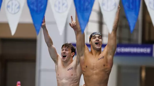 Gabe Nunziata and Koby Bujak-Upton Celebrate at SEC Championships
