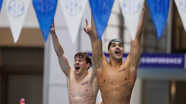 Gabe Nunziata and Koby Bujak-Upton Celebrate at SEC Championships