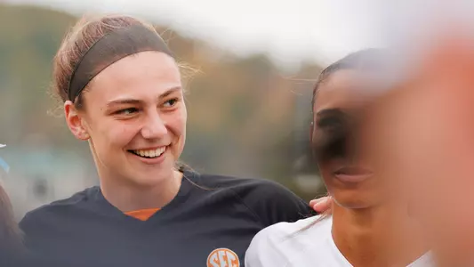 KNOXVILLE, TN - October 26, 2025 - Goalkeeper Morgan Weaver #35 of the Tennessee Lady Volunteers before the game between the Alabama Crimson Tide and the Tennessee Volunteers at Regal Soccer Stadium in Knoxville, TN. Photo By Avery Bane/Tennessee Athletics