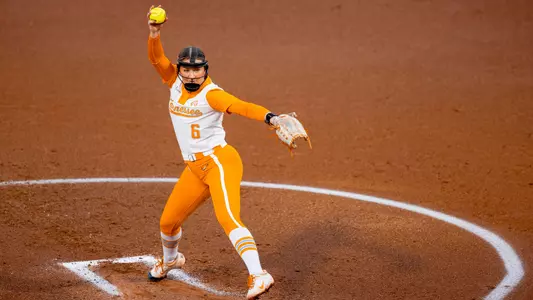 KNOXVILLE, TN - March 06, 2026 - Pitcher Sage Mardjetko #6 of the Tennessee Lady Volunteers during the game between the LSU Tigers and the Tennessee Lady Volunteers at Sherri Parker Lee Stadium in Knoxville, TN. Photo By Andrew Ferguson/Tennessee Athletics