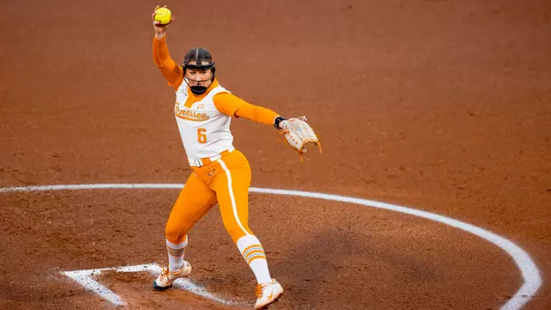 KNOXVILLE, TN - March 06, 2026 - Pitcher Sage Mardjetko #6 of the Tennessee Lady Volunteers during the game between the LSU Tigers and the Tennessee Lady Volunteers at Sherri Parker Lee Stadium in Knoxville, TN. Photo By Andrew Ferguson/Tennessee Athletics