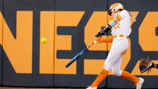 KNOXVILLE, TN - February 27, 2026 - Catcher Elsa Morrison #22 of the Tennessee Lady Volunteers during the game between the Appalachian State Mountaineers and the Tennessee Lady Volunteers at Sherri Parker Lee Stadium in Knoxville, TN. Photo By Andrew Ferguson/Tennessee Athletics