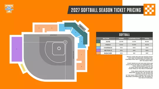 2027 Softball Season Ticket Pricing Map
