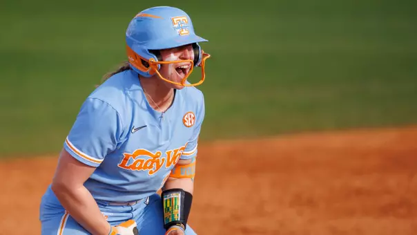 KNOXVILLE, TN - March 07, 2026 - Pitcher/Infielder Maddi Rutan #21 of the Tennessee Lady Volunteers during the game between the LSU Tigers and the Tennessee Lady Volunteers at Sherri Parker Lee Stadium in Knoxville, TN. Photo By Ryan Beatty/Tennessee Athletics