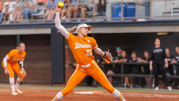 KNOXVILLE, TN - April 04, 2026 - Pitcher Karlyn Pickens #23 of the Tennessee Lady Volunteers during the game between the South Carolina Gamecocks and the Tennessee Lady Volunteers at Sherri Parker Lee Stadium in Knoxville, TN. Photo By Peyton Collimore/Tennessee Athletics