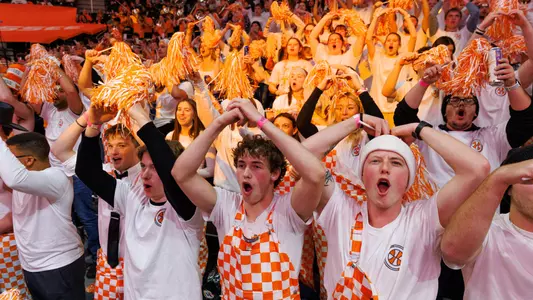 KNOXVILLE, TN - January 31, 2026 - Rocky Top Rowdies during the game between the Auburn Tigers and the Tennessee Volunteers at Food City Center in Knoxville, TN. Photo By Elliot Walker/Tennessee Athletics