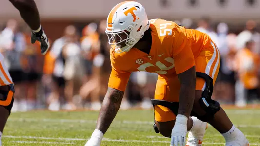 KNOXVILLE, TN - April 11, 2026 - Defensive lineman Xavier Gilliam #54 of the Tennessee Volunteers during the 2026 Orange and White game at Neyland Stadium in Knoxville, TN. Photo By Kate Luffman/Tennessee Athletics