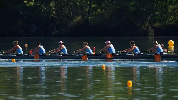 The Second Varsity Eight Crew Competes at Melton Hil Lake in Oak Ridge, Tennessee