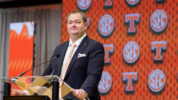 Heupel 2025 SEC Media Day Podium