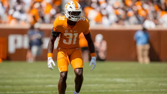 KNOXVILLE, TN - April 11, 2026 - Defensive back Joel Wyatt #31 of the Tennessee Volunteers during the 2026 Orange and White game at Neyland Stadium in Knoxville, TN. Photo By Andrew Ferguson/Tennessee Athletics