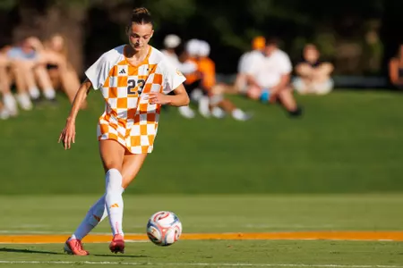 KNOXVILLE, TN - August 23, 2026 - Midfielder Dakota Brown #23 of the Tennessee Lady Volunteers during the game between the Western Carolina Catamounts and the Tennessee Volunteers at Regal Soccer Stadium in Knoxville, TN. Photo By Ryan Beatty/Tennessee Athletics