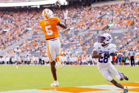 KNOXVILLE, TN - September 05, 2026 - Wide receiver TK Keys #5 of the Tennessee Volunteers during the game between the Furman Paladins and the Tennessee Volunteers at Neyland Stadium in Knoxville, TN. Photo By Andrew Ferguson/Tennessee Athletics