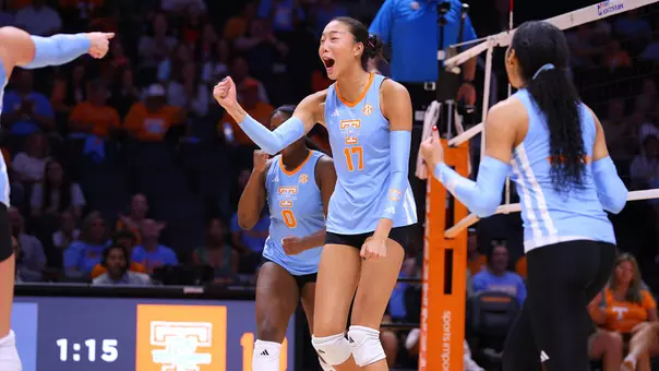 Anni Tang Celebrates in Home Contest against Coastal Carolina