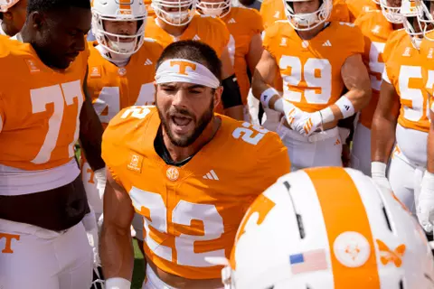 KNOXVILLE, TN - September 05, 2026 - Linebacker Jeremiah Telander #22 of the Tennessee Volunteers before the game between the Furman Paladins and the Tennessee Volunteers at Neyland Stadium in Knoxville, TN. Photo By Andrew Ferguson/Tennessee Athletics