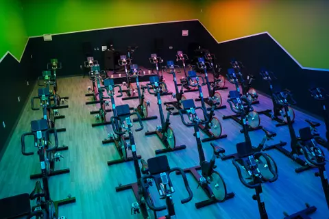 Overhead view of the new cycling studio 117.
