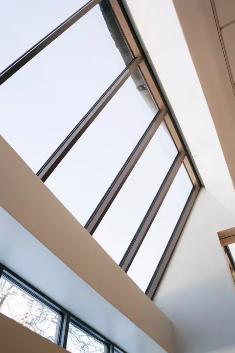 Photo of new windows in studio 114.