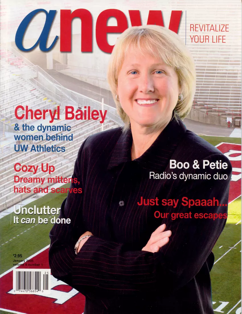 Former Wisconsin senior associate athletic director Cheryl Bailey on the cover of Anew Magazine, 2004